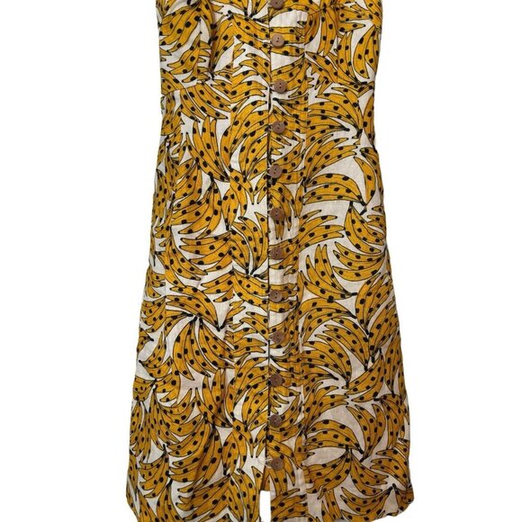 Farm Rio Spotted Bananas Cross-Back Mini Dress, Size XS, Cross-back Strap Cotton - Picture 8 of 10